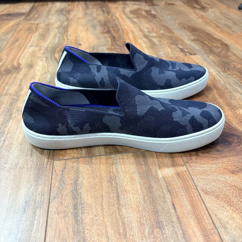 Rothy's The Original Slip-On Flats – Women's Size 9 – Blue & Gray Camo – Comfort